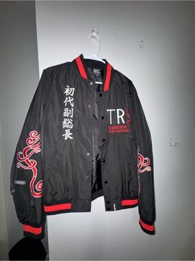 Tokyo Revengers Black & Red Bomber Jacket